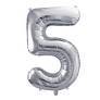 BALON FOLIOWY 5 86CM SREBRNY