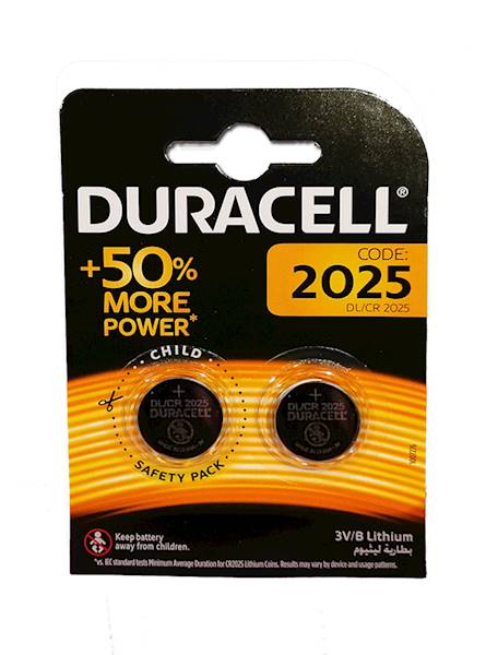 BATERIA  Duracell CR 2025 3V GUZIK BL.2szt.