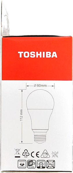 Zarówka LED TOSHIBA E27 A60 8,5W 806lm. WW 