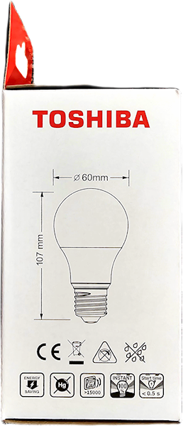 Zarówka LED TOSHIBA E27 A60 5,5W 470lm. WW 