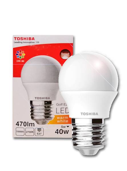Zarówka LED TOSHIBA E27 5W Kulka 470lm. WW 