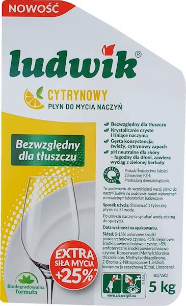 Płyn do Naczyń LUDWIK 5L Cytryna