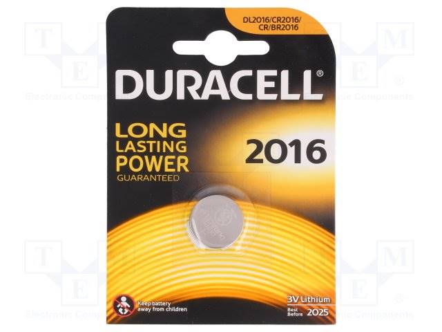 BATERIA  Duracell CR2016 3V GUZIK BL.