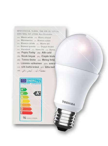 Zarówka LED TOSHIBA E27 A60 15W 1521lm. WW 