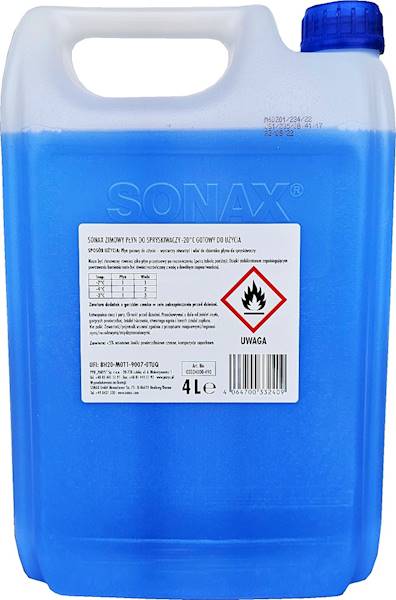 Płyn Zimowy do Spryskiwaczy SONAX Cytrynow -20C 4L