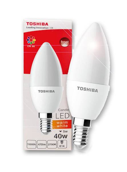 Zarówka LED TOSHIBA E14 4,7W Świeca 470lm. 3000K