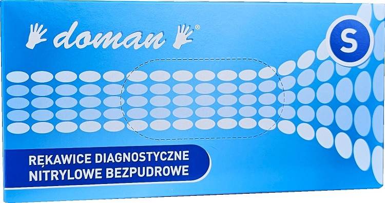 Rękawice DOMAN Nitrylowe S bezpudrowe A-100
