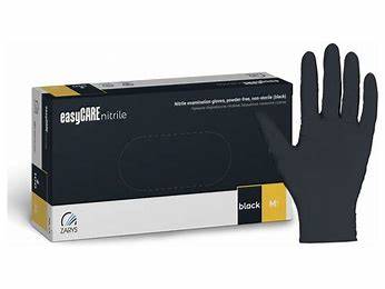 Rękawice Nitrylowe M Czarne EasyCare op-100szt