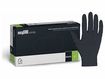 Rękawice Nitrylowe L Czarne EasyCare op-100szt