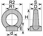 Oczko z nakrętką podobne do DIN582 nierdz. 8,0mm