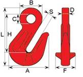 Hak skracający oczkowy EN1677-1 G80 1,12T