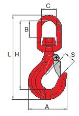 Hak obrotowy EN1677-2 G80 12,50T