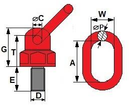 Oczko obrotowo-uchylne ze śrubą G80 10,0mm