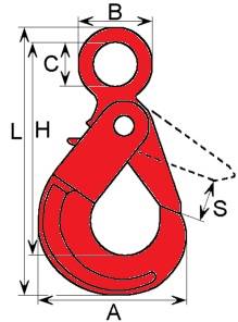 Hak bezpieczny oczkowy EN1677-3 G80 2,00T