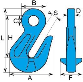 Hak skracający oczkowy EN1677-1 G100 6,70T