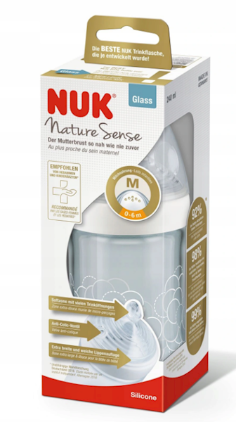 NUK BUTELKA SZKŁO 240ML NATURE SENSE 745093