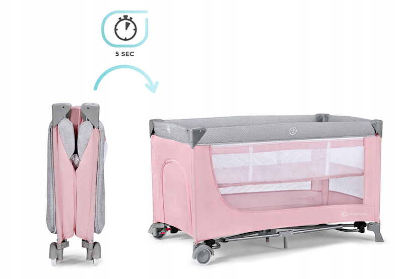 KINDERKRAFT ŁÓŻECZKO TURYSTYCZNE LEODY PINK