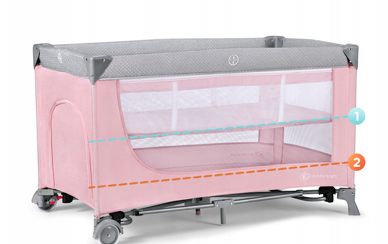 KINDERKRAFT ŁÓŻECZKO TURYSTYCZNE LEODY PINK