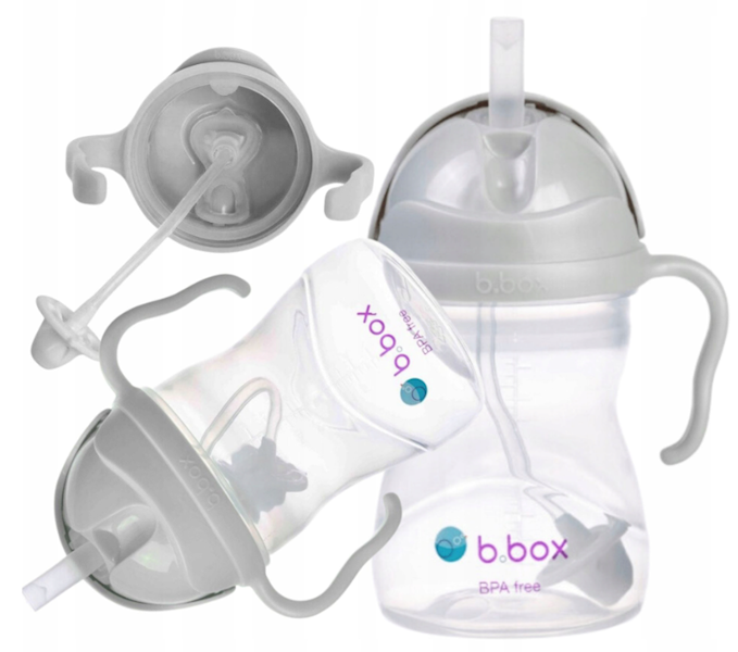 B.BOX KUBEK ZE SŁOMKĄ 240ML SZARY