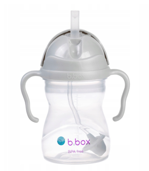 B.BOX KUBEK ZE SŁOMKĄ 240ML SZARY