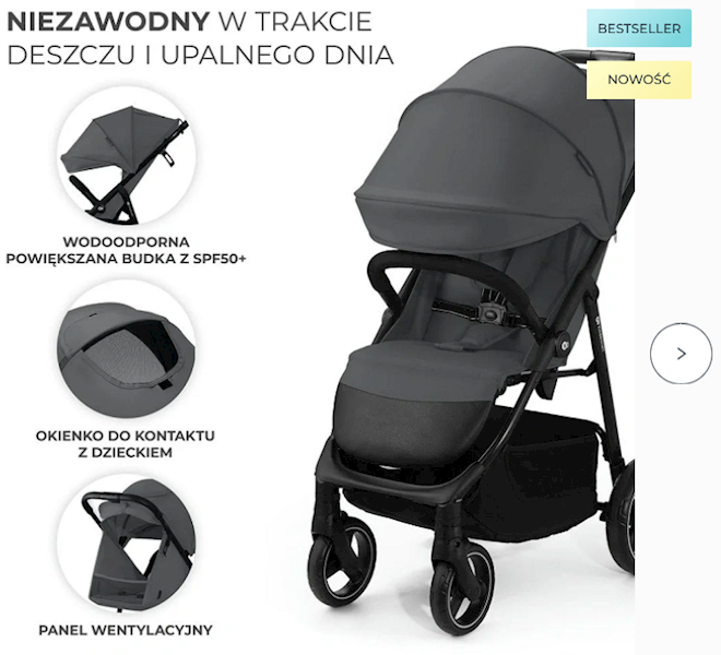 KINDERKRAFT WÓZEK TRIG 3 GRANITE GREY
