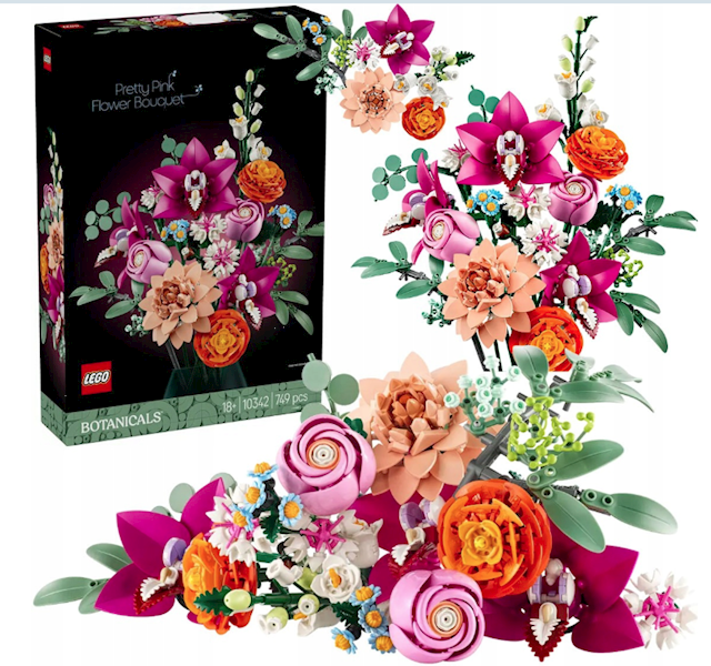 LEGO BOTANICALS PIĘKNY RÓŻOWY KWIAT 10342 +