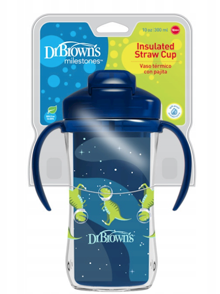 DR BROWNS KUBEK ZE SŁOMKĄ 300ML 12+ NIEBIESKI