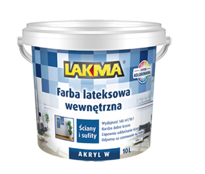 AKRYL W FARBA LATEKSOWA WEWNĘTRZNA BIAŁA 4 L LAKMA