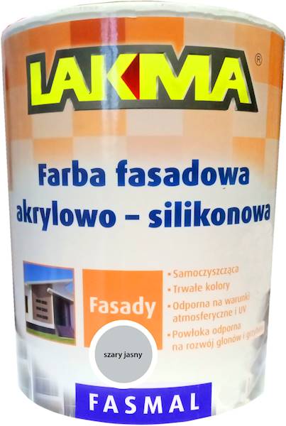 FASMAL FARBA FASADOWA SZARA JASNA 10 L