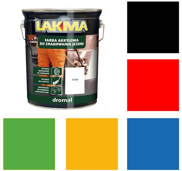 DROMAL FARBA DROGOWA BIAŁA 5 KG LAKMA