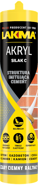 SILAK C ELEWACYJNY AKRYL CEMENTOWY LAKMA SZARY JEDWABISTY RAL7045 280 ML