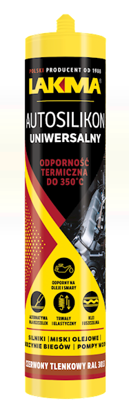 AUTOSILIKON T - Silikon olejoodporny 350°C Czerwony tlenkowy  300ml LAKMA