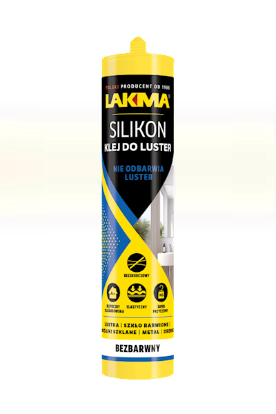 SILIKON / KLEJ DO LUSTER BEZBARWNY 300ml  LAKMA