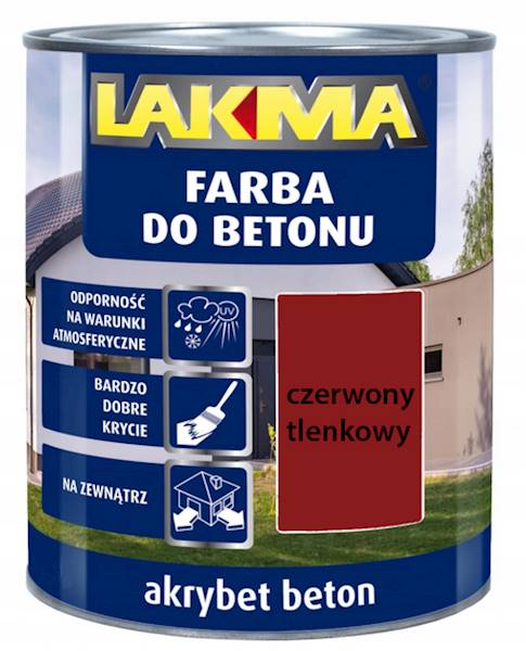 AKRYBET BETON LAKMA FARBA DO BETONU CZERWONA TL. 0,8 L