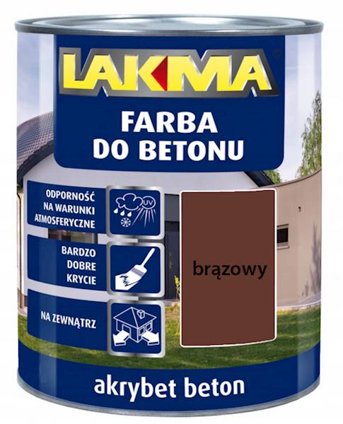 AKRYBET BETON LAKMA FARBA DO BETONU BRĄZOWA 0,8 L