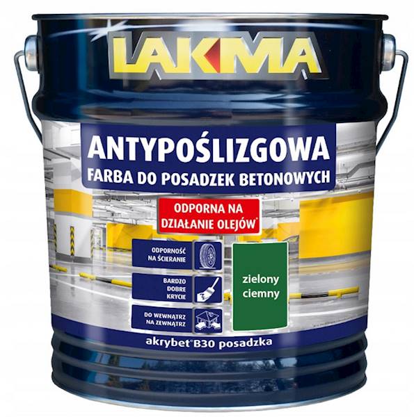 AKRYBET B-30 FARBA DO POSADZEK BETONOWYCH ZIELONA C. LAKMA  4 L