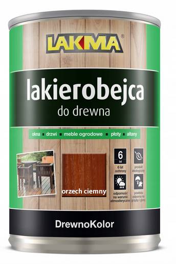 DREWNOKOLOR LAKIEROBEJCA ORZECH C. POŁYSK 0,8 L LAKMA