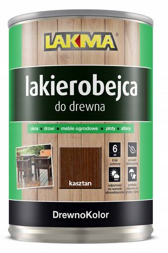 DREWNOKOLOR LAKIEROBEJCA KASZTAN POŁYSK 2,5 L LAKMA