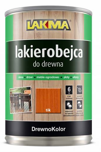 DREWNOKOLOR LAKIEROBEJCA TIK POŁYSK 0,8 L LAKMA