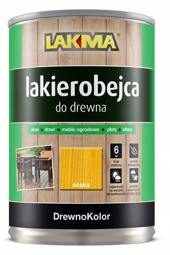DREWNOKOLOR LAKIEROBEJCA SOSNA POŁYSK 0,8 L LAKMA