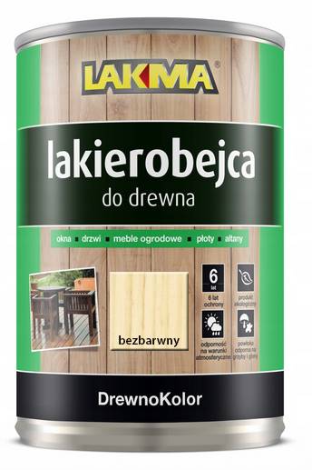 DREWNOKOLOR LAKIEROBEJCA BEZBARWNY POŁYSK 2,5 L LAKMA