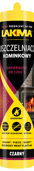USZCZELNIACZ WYSOKOTEMPERATUROWY KOMINKOWY CZARNY 1200°C  0,3 L