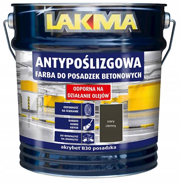 AKRYBET B-30 FARBA DO POSADZEK BETONOWYCH SZARY C. RAL 7039 LAKMA  4 L