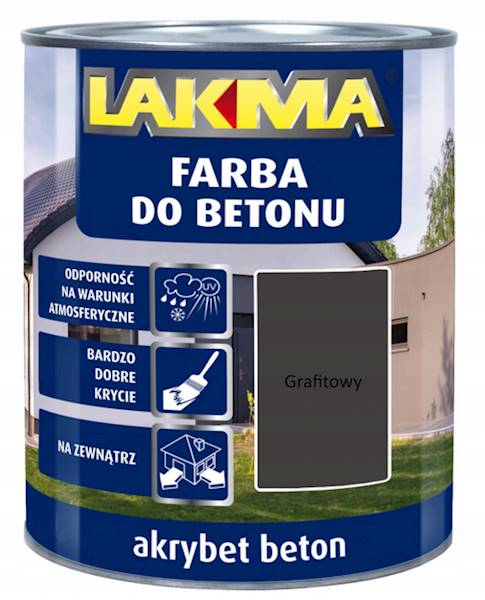 AKRYBET BETON LAKMA FARBA DO BETONU GRAFITOWA 10 L