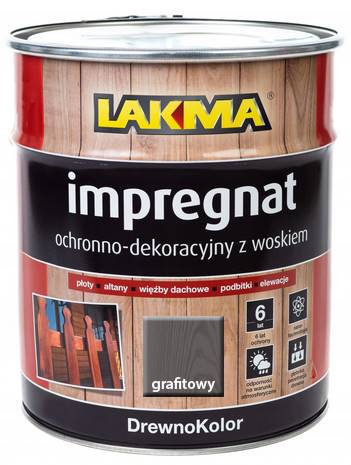 IMPREGNAT DO DREWNA Z WOSKIEM GRAFITOWY 10 L