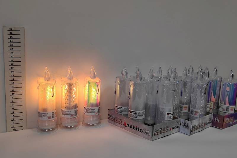 Świeca LED 394, 395, 396 C502 SMD 180 Biały/złoty