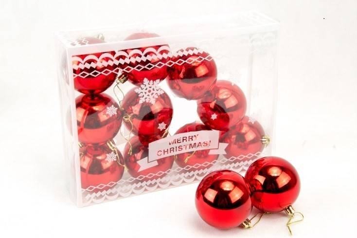 Bombki plastykowe 8cm S/12 Srebrne
