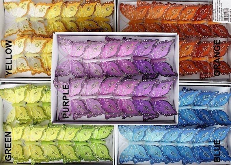 Motyle 12cm klips S/12