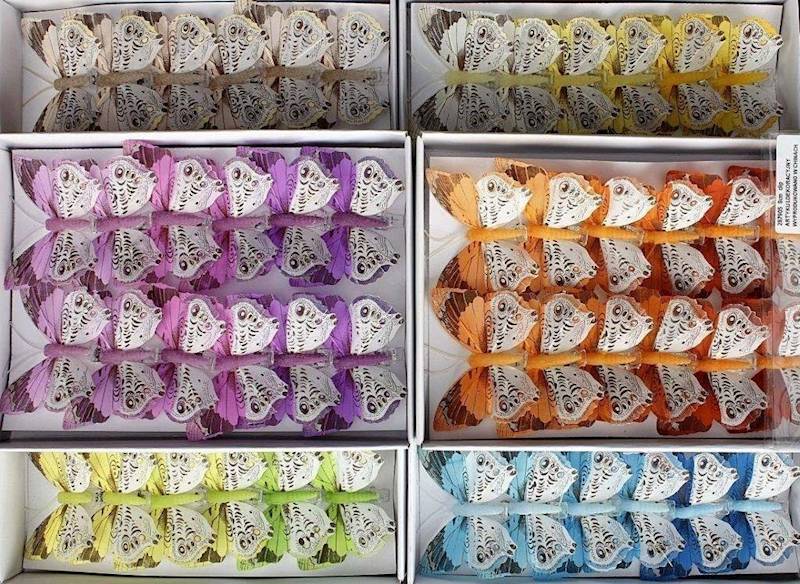 Motyle 8cm klips S/12