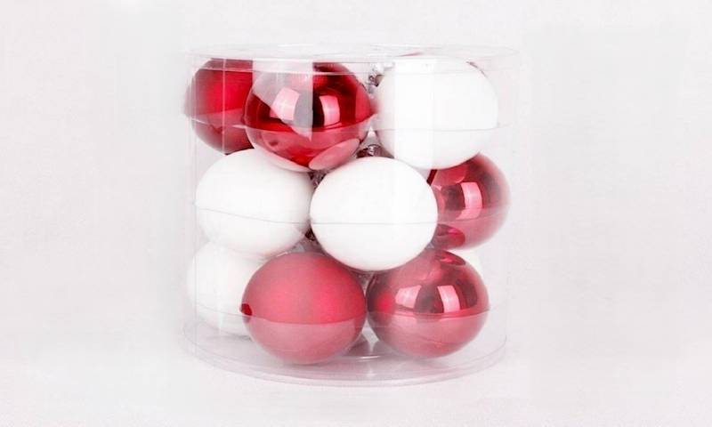 Bombki 8cm szkło do zawieszenia 15szt